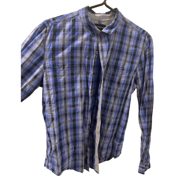 Calvin Klein Men’s Dress Shirt - Blue Plaid - Size M - Classic & Versatile - Picture 1 of 7